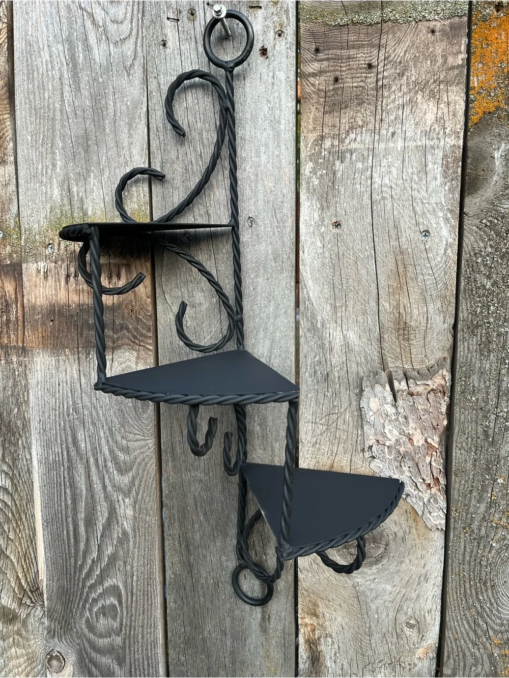 Handcrafted Black Twisted Iron walk  Shelf - Brand Unspecified